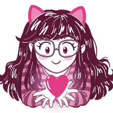 Regina’s illustrated avatar, holding a pink heart.